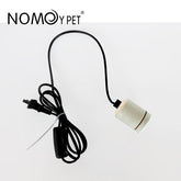 NOMOY White Ceramic Lamp Head for Reptile Lizard Snake Gecko with Black Wire